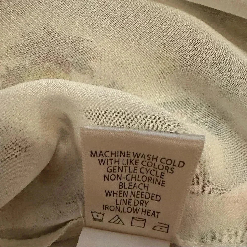 Max Studio cream floral blouse size L - Picture 8 of 8